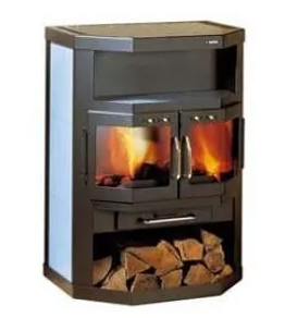 Alternative view of Poêle Canada - Vitre Façade Pliée - Supra - (150+150)xH235x4mm